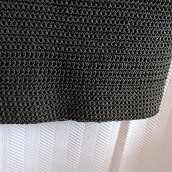 Lord & Taylor 424 Fifth Olive Green Crochet Knit Vest Medium Cotton Linen blend - Picture 5 of 7